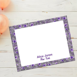 Bloc-note Jolie lavande motif aquarelle fleur gris