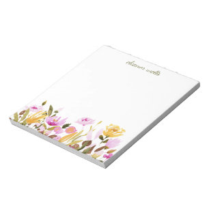 Bloc-note Jolie papeterie florale personnalisée