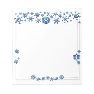 Bloc-note Jolie Parties scintillant bleue Snowflakes hiver N
