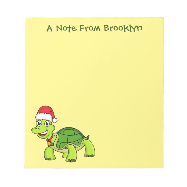 Bloc-note Jolie tortue en chapeau de Père Noël (Devant)
