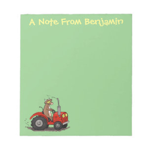 Bloc-note Jolie vache heureuse conduisant un dessin animé de