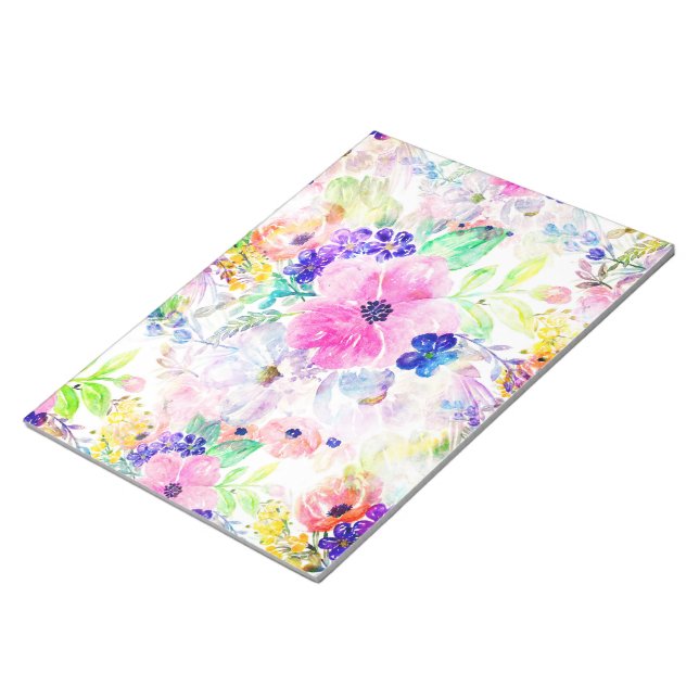 Bloc-note Jolies Fleurs Boho Floral Aquarelle Design (Incliné)