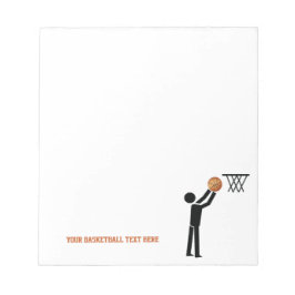 Bloc-note Joueur de basket-ball avec balle personnalisée