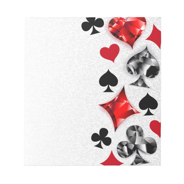 Bloc-note Joueur de poker Joueur de cartes de jouer costumes (Devant)