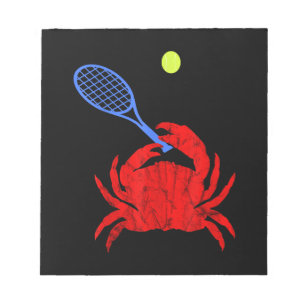 Bloc-note Joueur de tennis de crabe rouge Tennis Racquet mol
