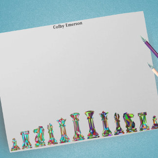 Bloc-note Joueurs de jeu Couleur arc en ciel Pièces d'échecs