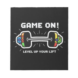 Bloc-note Jouez Niveau Supérieur Votre Levée Drôle Gamer Gym