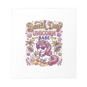 Bloc-note Jour de plage licorne bébé licorne stylée Zazzle D