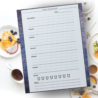 Bloc-note Journal alimentaire Blue Pink tendance Journal quo
