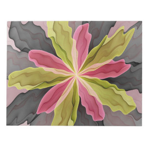 Bloc-note Joy, Vert rose Anthracite Imaginaire Fleur Fractal