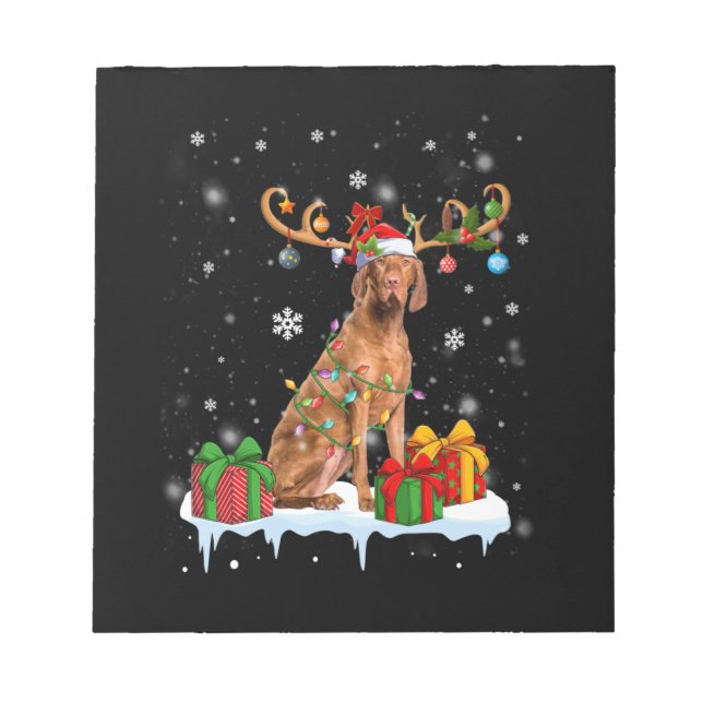 Bloc-note Joyau de Noël Vizsla Pajama Amoureux des chiens Xm (Devant)