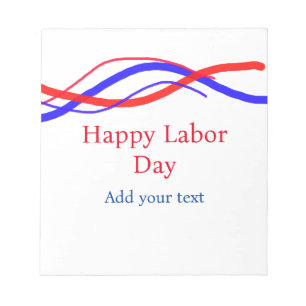Bloc-note Joyeuse journée de travail rouge bleu américain aj