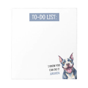 Bloc-note Joyeuse liste Grey Pit Bull à faire