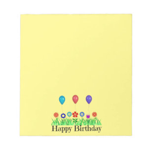 Bloc-note Joyeux Anniversaire, Ballons