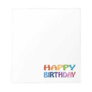 Bloc-note JOYEUX ANNIVERSAIRE - cadeau 3D-like coloré