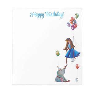 Bloc-note Joyeux Anniversaire mignon Balloons Party Bloc-not