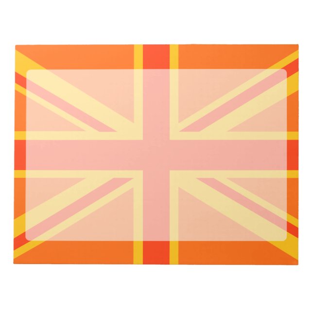 Bloc-note Joyeux drapeau britannique Union Jack orange (Devant)