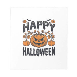 Bloc-note Joyeux Halloween Citrouille Design de Gravure Vint