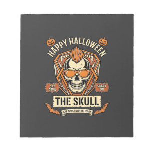 Bloc-note Joyeux Halloween Crâne Mohawk Lunettes de soleil C
