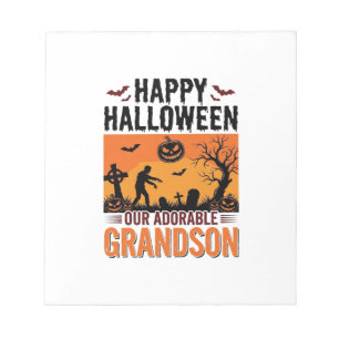 Bloc-note Joyeux Halloween Petit-Fils Vintage Chemise Épouva