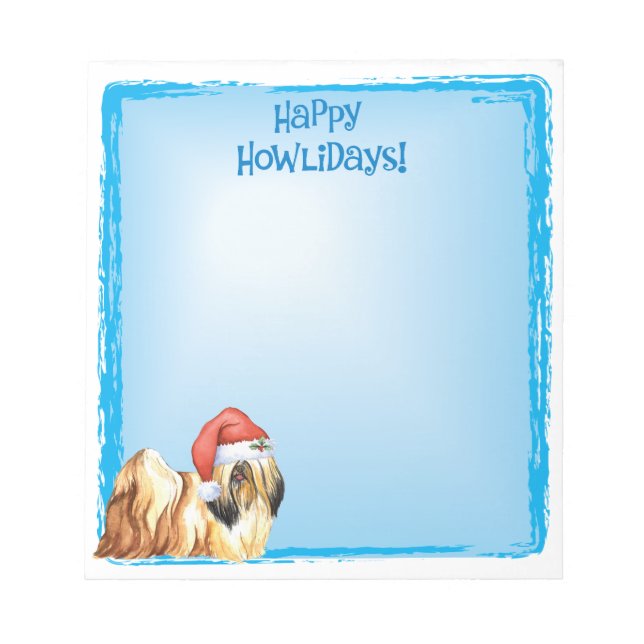 Bloc-note Joyeux Howlidays Lhasa Apso (Devant)