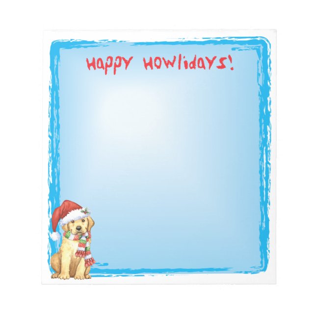 Bloc-note Joyeux Howlidays Yellow Lab (Devant)