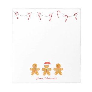 Bloc-note Joyeux Noël Gingerbread Hommes