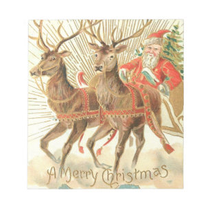 Bloc-note Joyeux Noël (Père Noël et son renne)
