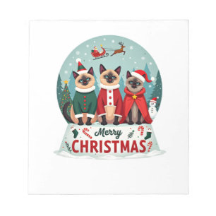Bloc-note Joyeux Noël Trois Santa Elf Renne Siamois C