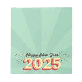 Bloc-note Joyeux Nouvel An 2025 vacances rétro fun texte