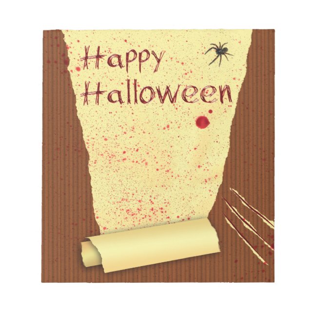 Bloc-note Joyeux papier peint Halloween sanglant (Devant)