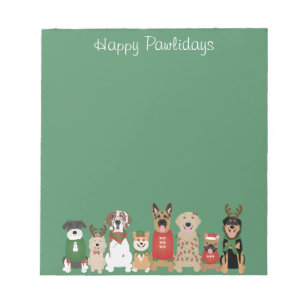 Bloc-note Joyeux Pawlidays Chiens Red Green
