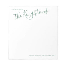 Bloc-note Juniper Nom de famille Script