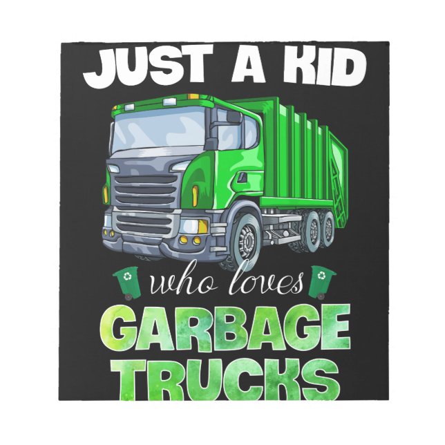 Bloc-note Juste Un Enfant Qui Aime Les Poubelles Trucks Drôl (Devant)
