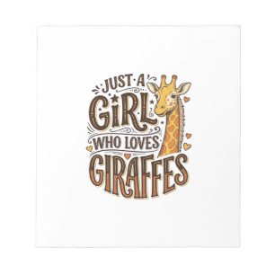 Bloc-note Juste une fille qui aime les girafes Vintage T-Shi