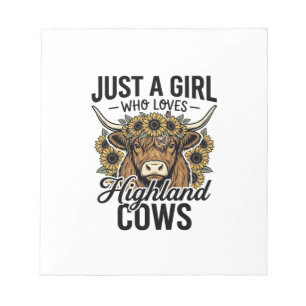 Bloc-note Juste Une Fille Qui Aime Les Vaches Highland Desig