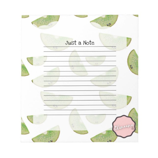 Bloc-note Juste une note, Personnalisable Kiwi (Devant)