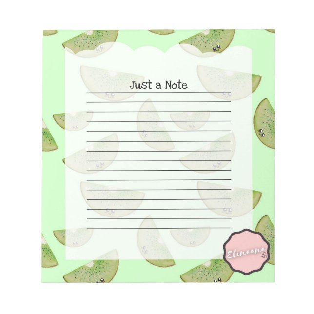Bloc-note Juste une note, Personnalisable Kiwi (Devant)