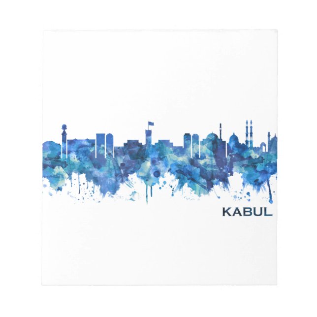 Bloc-note Kaboul Afghanistan Skyline Blue (Devant)