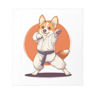 Bloc-note Karate Corgi � Chien d'Arts Martiaux