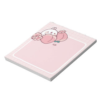 Bloc-note kawaii pêche fleur pêche Sakura lapin rose mignon