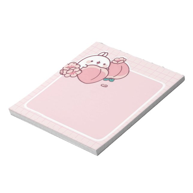 Bloc-note kawaii pêche fleur pêche Sakura lapin rose mignon (Tourné)