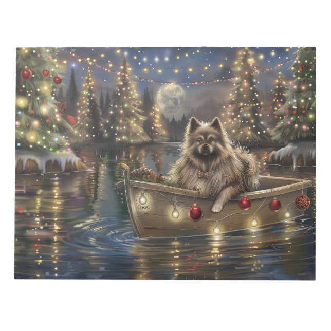 Bloc-note Keeshond Noël Festive Voyage (Devant)
