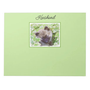 Bloc-note Keeshond Puppy in the Garden Peinture Art original