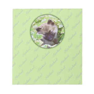Bloc-note Keeshond Puppy in the Garden Peinture Art original
