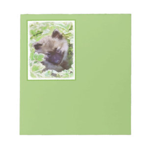 Bloc-note Keeshond Puppy in the Garden Peinture Art original