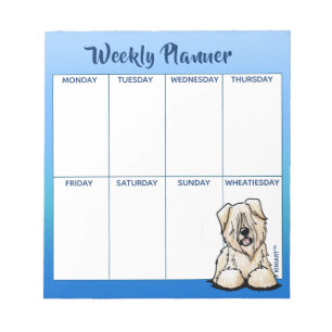 Bloc-note KiniArt Wheaten Terrier Horaire Hebdomadaire Bloc-