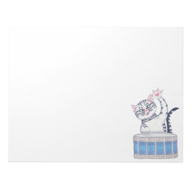 Bloc-note Kitten Jouer un tambour (Devant)