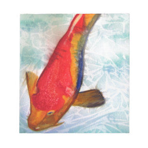 Bloc-note Kohaku Koi poisson japonais art aquarelle