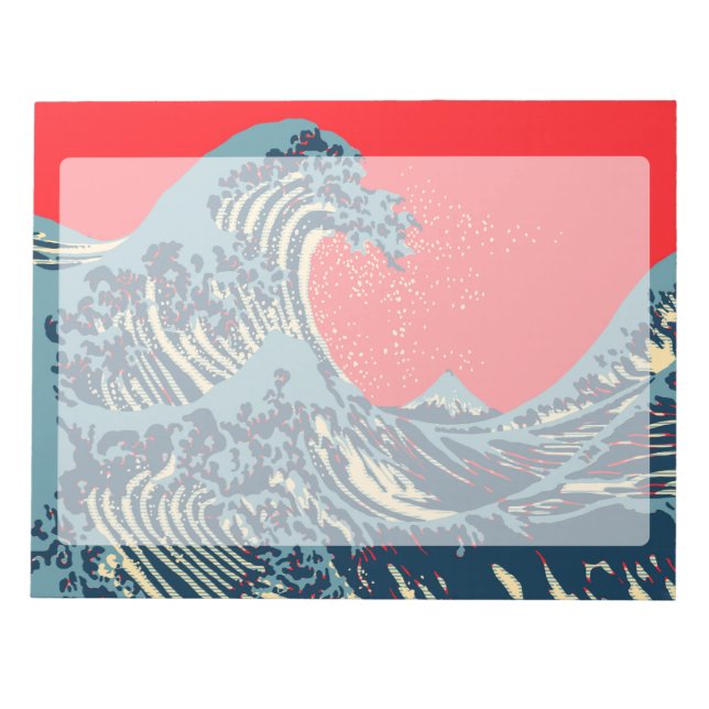Bloc-note La Grande vague de Hokusai dans un style dynamique (Devant)